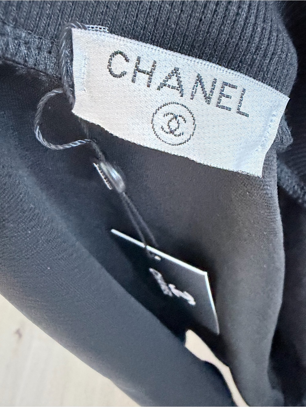 Chanel Black Logo Matching Track suit with Wide Leg Pants and Pockets size L - Picture 7 of 7